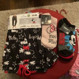 MICKEY MINNIE MOUSE pajama pants lounge 3x AND SOCKS NEW
